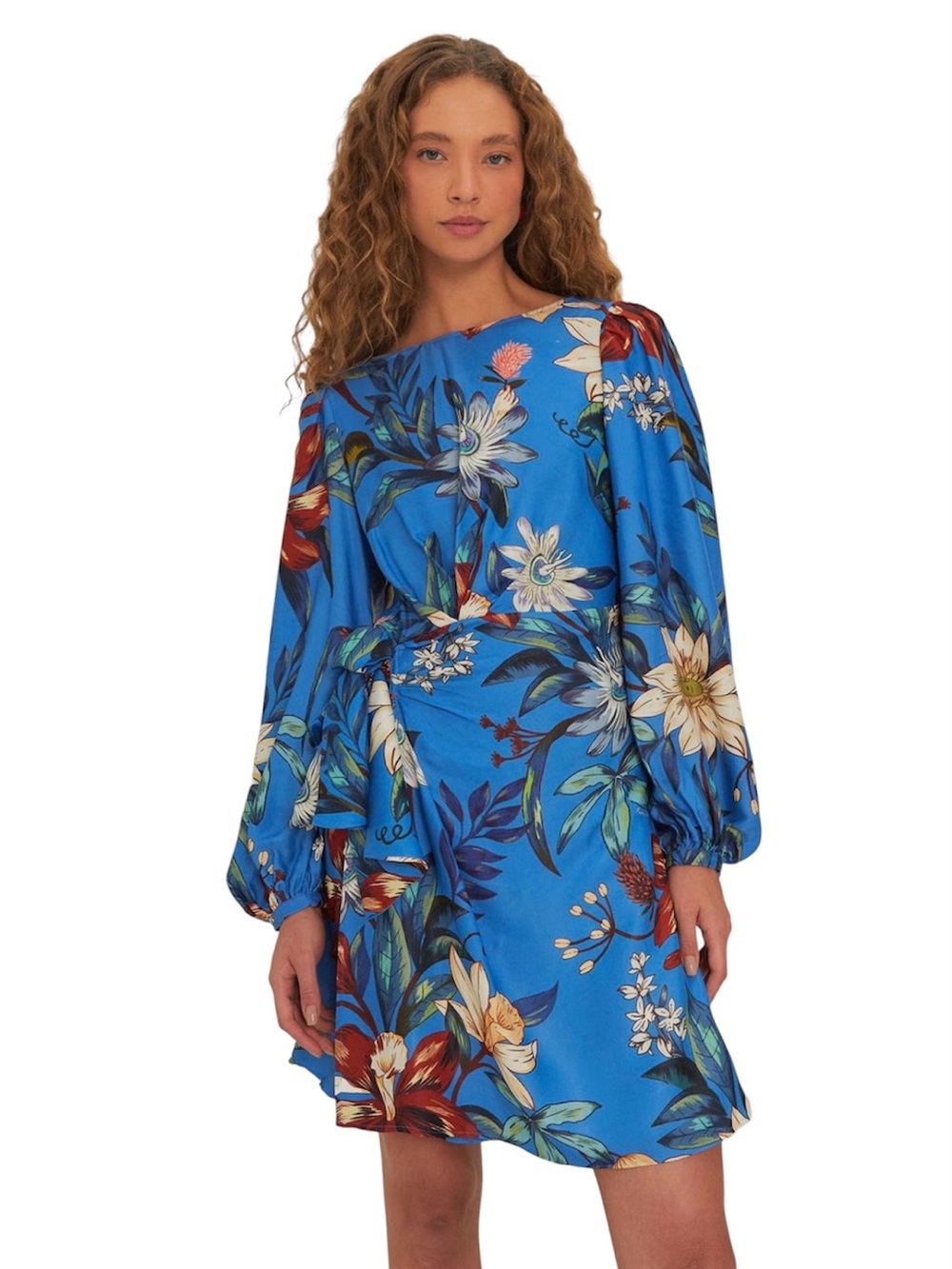 Farm Rio Surreal Flowers Faux Wrap mini Dress Medium